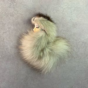 STUNNING BROOCH - Lady In Fur Hat Scarf